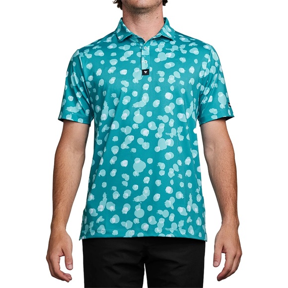Bad Birdie Other - Bad Birdie Waterboy Retired Dot Bam Bam Teal Preppy Golf Polo Athletic Shirt M